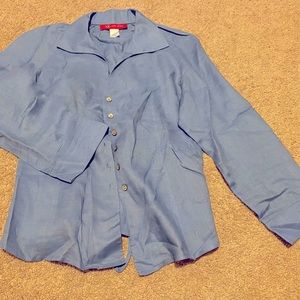 Anne Klein Button Up/Tie Back Shirt - Size 8